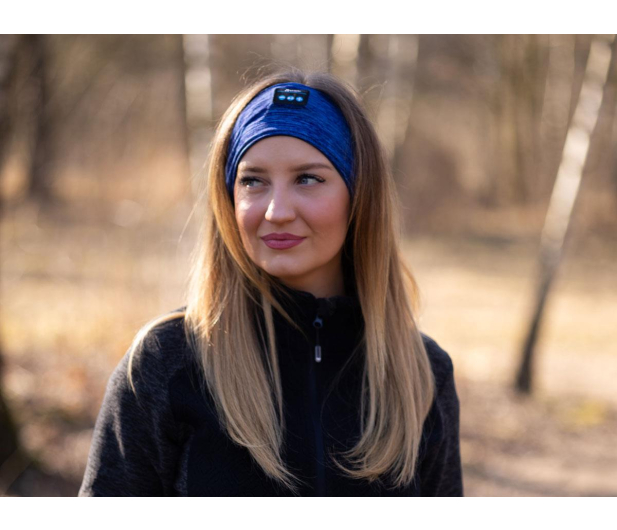 Opaska z wbudowanymi słuchawkami Bluetooth niebieska - 1352014 - zdjęcie 7